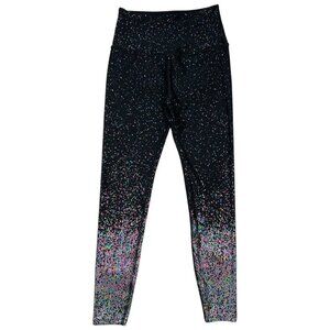 Beyond Yoga High Waisted Alloy Ombre Midi Legging L Black Iridescent Speckle